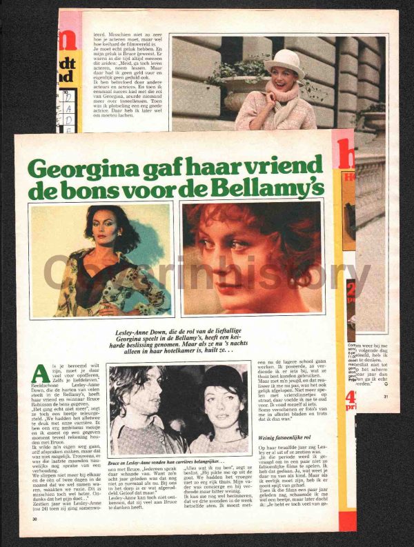 Article LESLEY-ANNE DOWN Bellamy's (Holland, 1978)