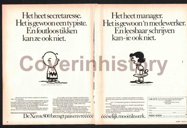 Advertising Ad PEANUTS Charlie Brown Lucy van Pelt RANK XEROX (Charles M Schulz, Holland, 1978)