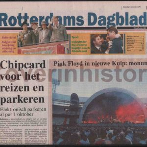 Front page Rotterdam concert PINK FLOYD (Holland, 5 september 1994)