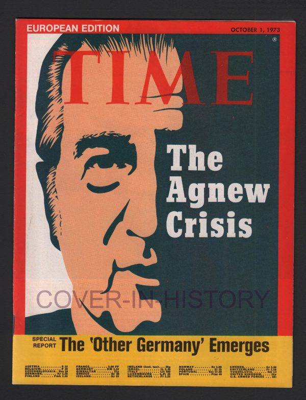 Time Magazine Spiro Agnew Watergate 1 october 1973 (cover art Miggs Burroughs)