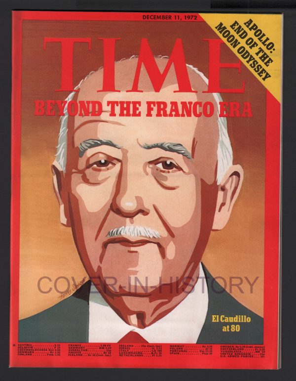 Time Magazine 11 december 1972 Franco Spain (cover art Harvey Simpson)