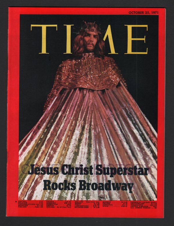 TIME MAGAZINE 25 october 1971 Musical Jesus Christ Superstar (photo Eric Meola)