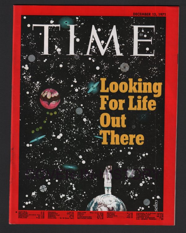 TIME MAGAZINE Looking for life out there Space 13 december 1971 (cover art Francois Colos)