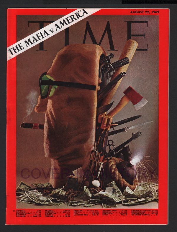 Time Magazine 22 august 1969 Mafia (cover art Jack Gregory) Kennedy