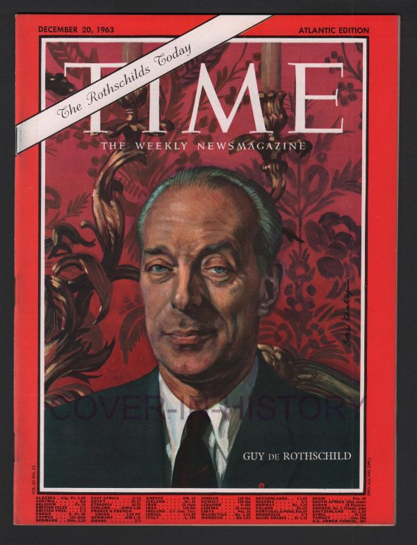 TIME MAGAZINE 20 december 1963 Rothschild wealth (cover art Boris Chaliapin)