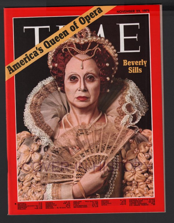 TIME MAGAZINE 22 november 1971 Opera Beverly Sills (photo Eric Meola)