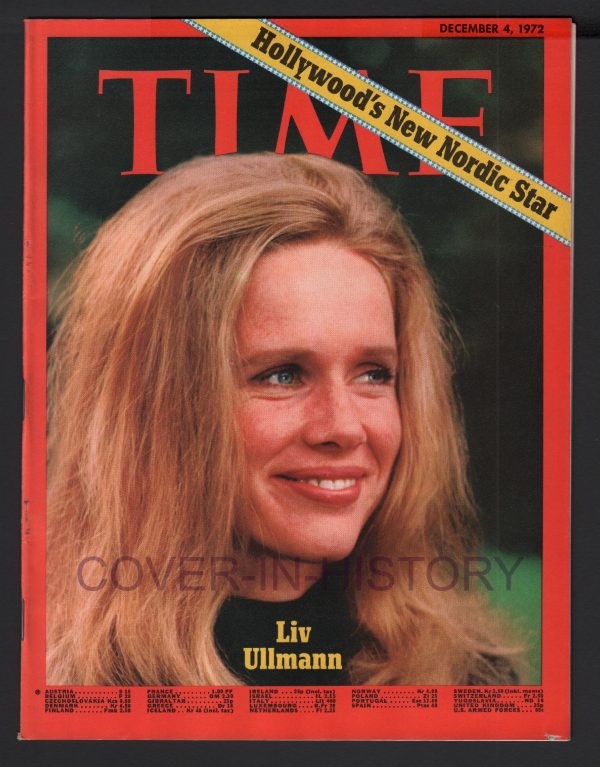 TIME MAGAZINE december 1972 cover Liv Ullmann Film Atlantic edition