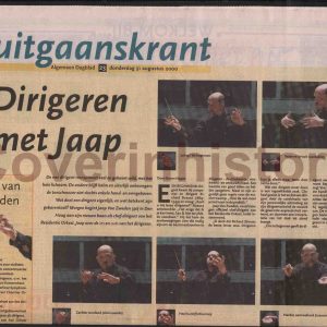 Newspaper supplement JAAP VAN ZWEDEN (Holland, 31 augustus 2000)