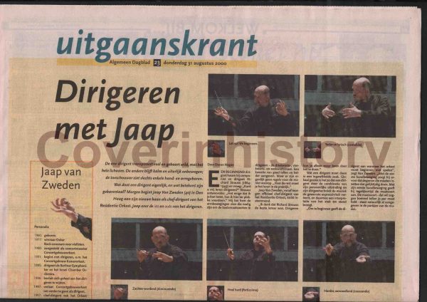 Newspaper supplement JAAP VAN ZWEDEN (Holland, 31 augustus 2000)